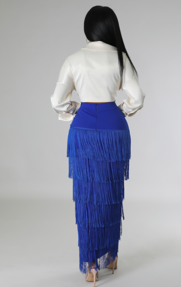 Royal Blue midi skirt